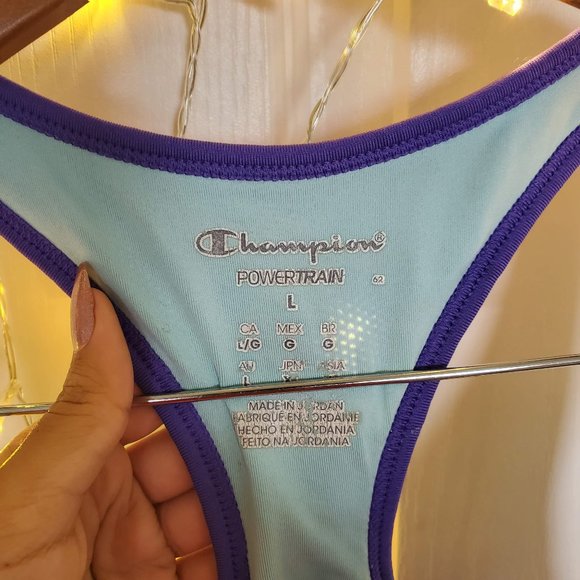 💜 Champion Cropped Indigo Workout Tank Top - Picture 3 of 4